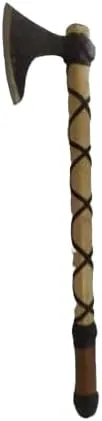 Viking Axe Forged Camping Axe with Wood Shaft, High Carbon Steel EN 45 Sharp Blade Viking Bearded Nordic,Handmade Camping Axe Hatchet-Norse Axe, Tomahawk Vikings Bearded Axe A20 AZHAN STEEL CRAFT