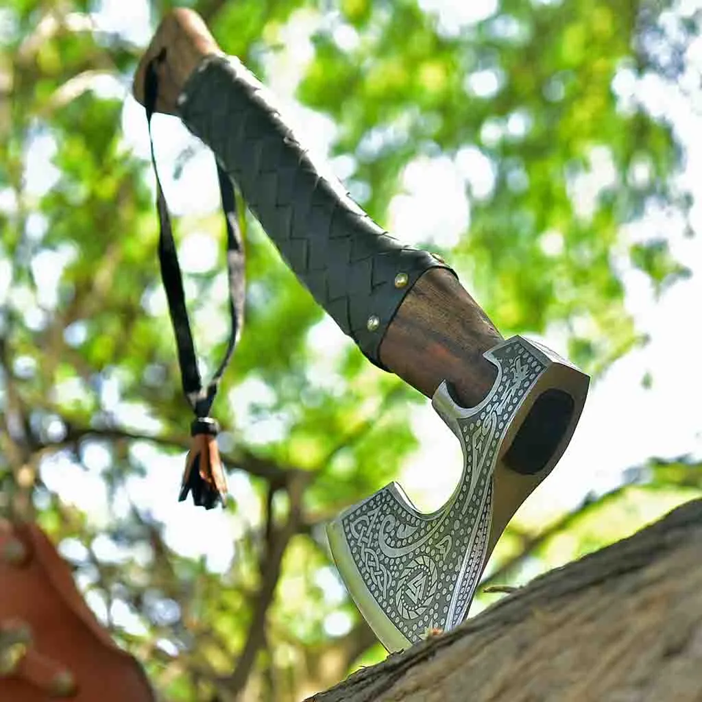 Viking Bearded Axe Hatchet with Ashwood Handle Ubba AXE104BLK