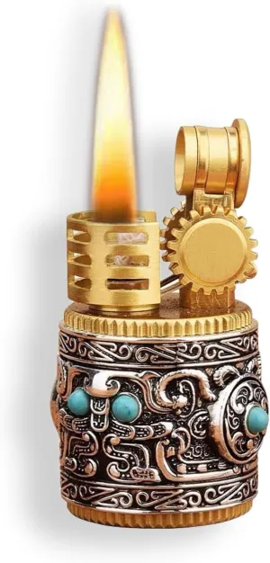 Vintage Candle Lighter, Cool Antique Refillable Kerosene Soft Flame Lighters for Candles, Unique Gift for Men