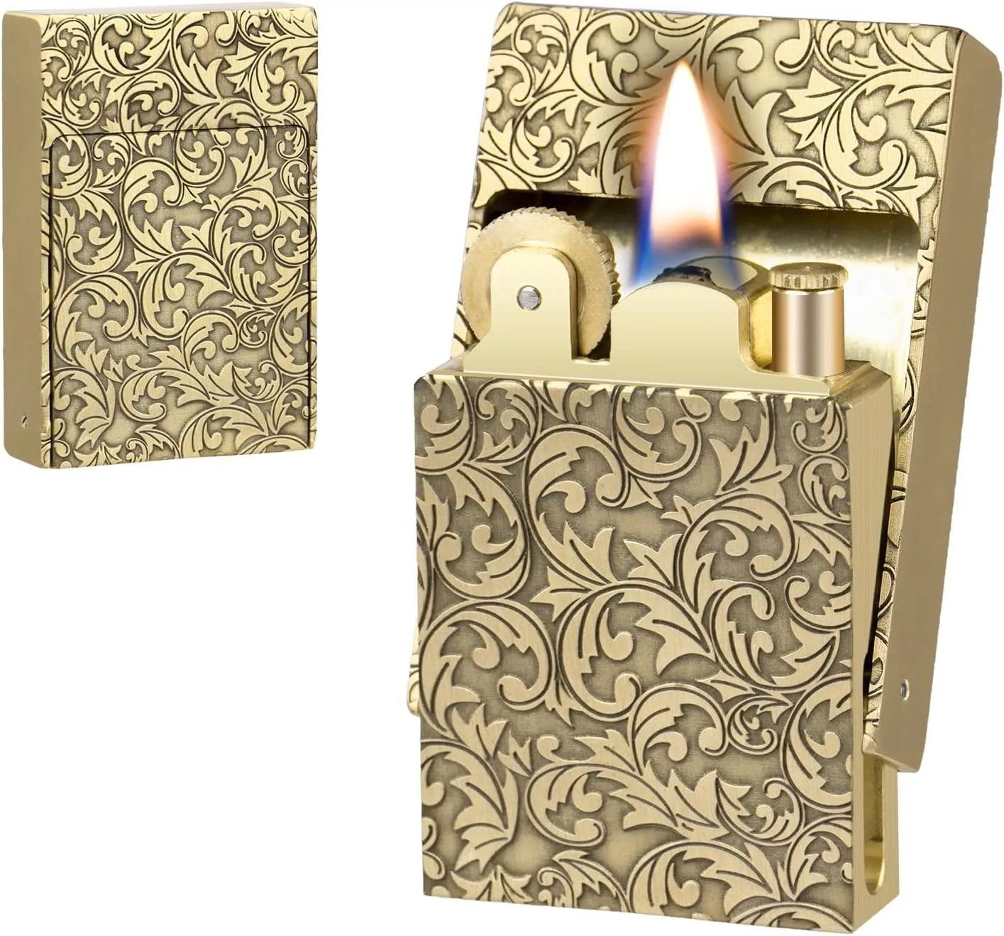 Vintage Lighter, Cool Trench Lighter, Unique Pocket Pipe Lighters with Creative Drawer Design, Antique Matchbox Kerosene Lighters Fluid Refillable, Classic Gift for Men Dad Husband Collection