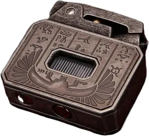 Vintage Soft Flame Powerful Lighter, Soft Flame Cool igniter refillable with Fuel and Flint with Safety Lock.(Bronze)
