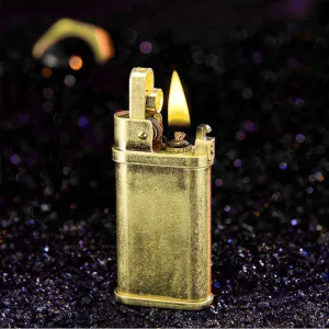 Vintage Trench Lighter Kerosene Copper Lighter, Windproof Brass lighters for Men Dad Husband (Fuel Not Included)