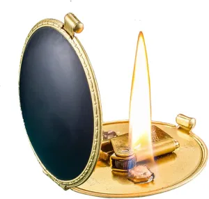 Vintage Trench Lighter - Windproof Copper/Brass Lighter for Collection, Decorative Gift Present (Fuel Not Included) (Black)