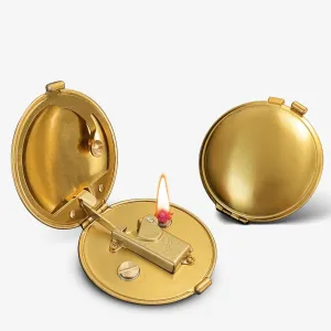 Vintage Trench Refillable Kerosene Lighter with Automatic Ignition, Antique Metal Unique Lighter, Ideal Gift for Men and Women (Fuel Not Included) - Gold