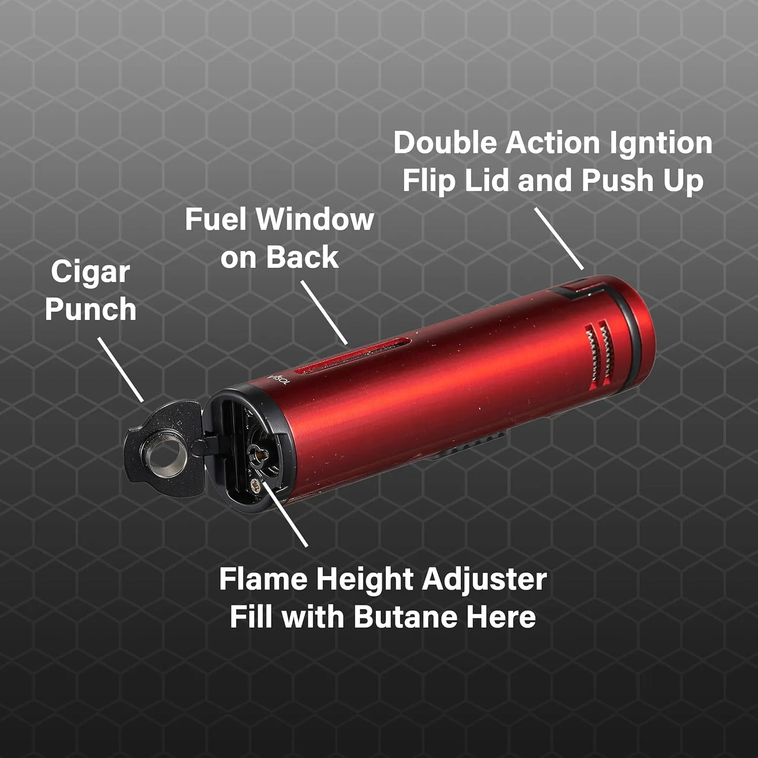 Visol Cobra Triple Flame Butane Torch Refillable Gas Lighter (Shipped Without Butane)