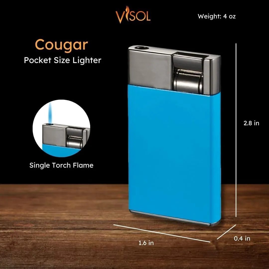 Visol Cougar Single Flame Butane Torch Refillable Gas Lighter (Shipped Without Butane)