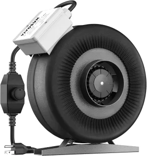 VIVOSUN Z4 4 Inch Inline Duct Fan, 203 CFM Ventilation Fan with Variable Speed Controller for Grow Tent, Indoor Garden Ventilation, Black