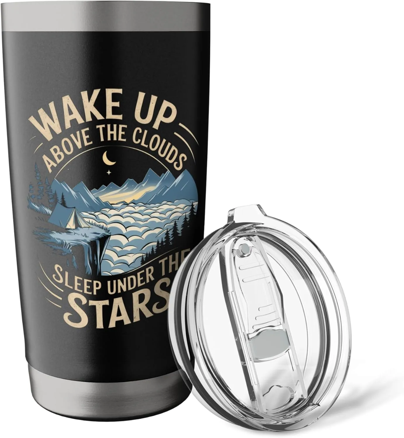 Wake Up Above the Clouds Alpine Camping Stainless Steel Insulated Tumbler