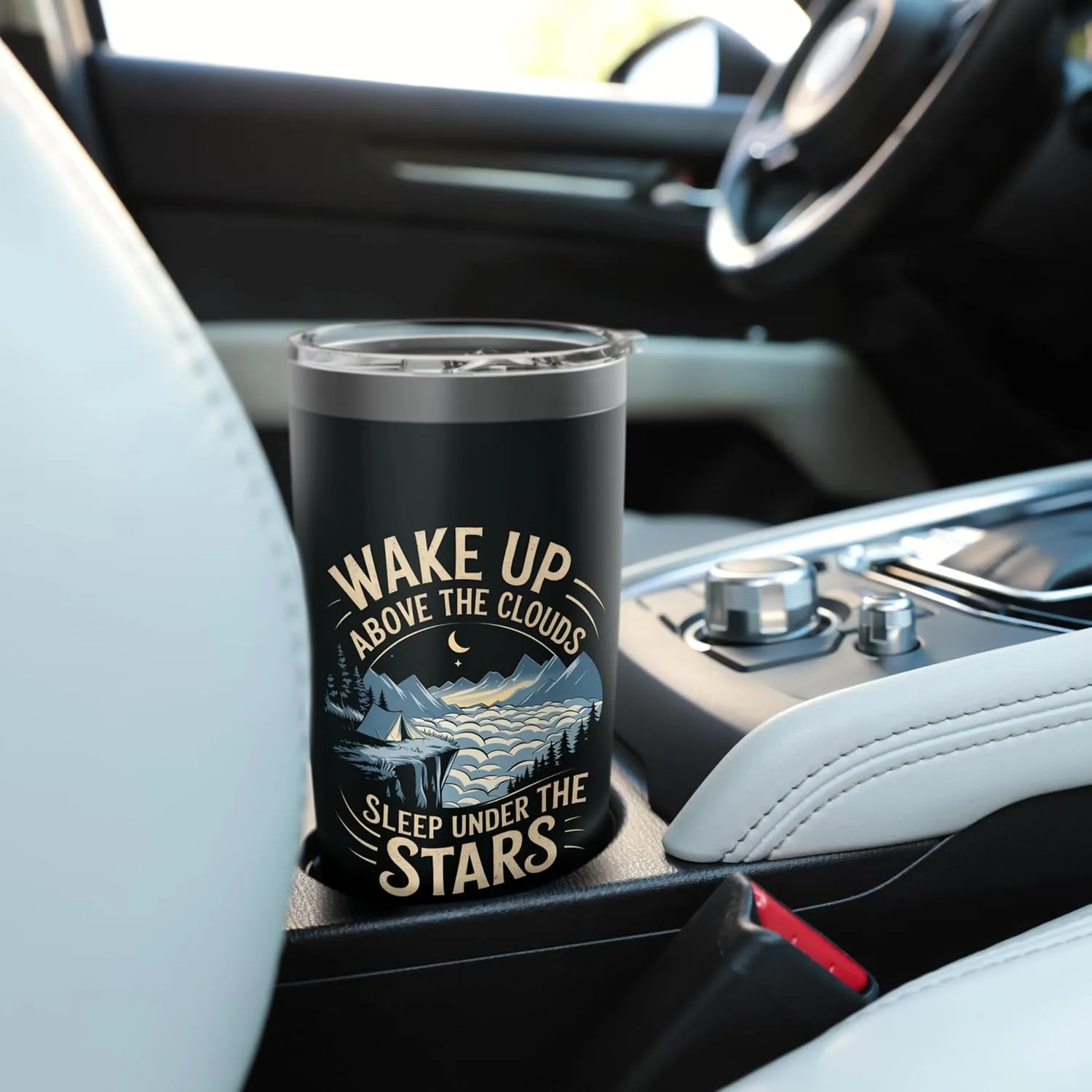 Wake Up Above the Clouds Alpine Camping Stainless Steel Insulated Tumbler