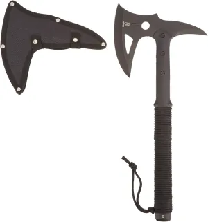 Wartech XBK01 Buckshot Tactical Axe with Cord Wrapped Handle, 8" x 17", Black