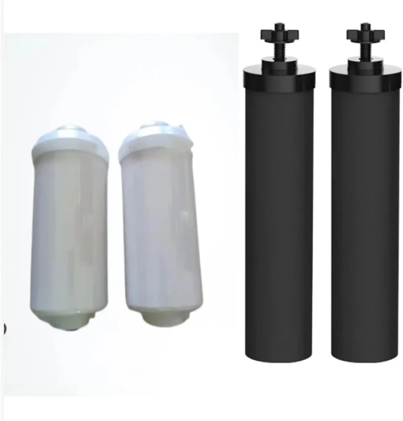 Water Purification Filter Outdoor Camping Water Filter Stainless Steel Filter Bucket Filter Element, Activated Carbon Rod Filter Element(RED)
