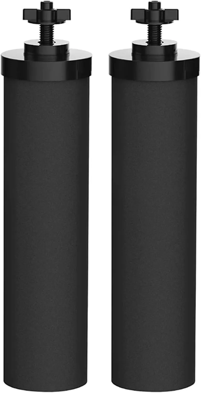 Water Purification Filter Outdoor Camping Water Filter Stainless Steel Filter Bucket Filter Element, Activated Carbon Rod Filter Element(RED)
