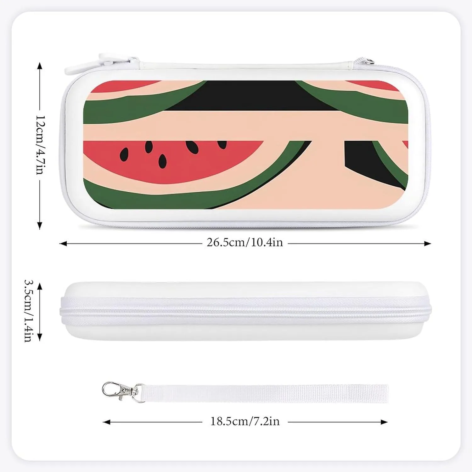 Watermelon Slices Compatible with Switch Carrying Case Hard Travel Game Bag Pouch with 15 Games Accessories