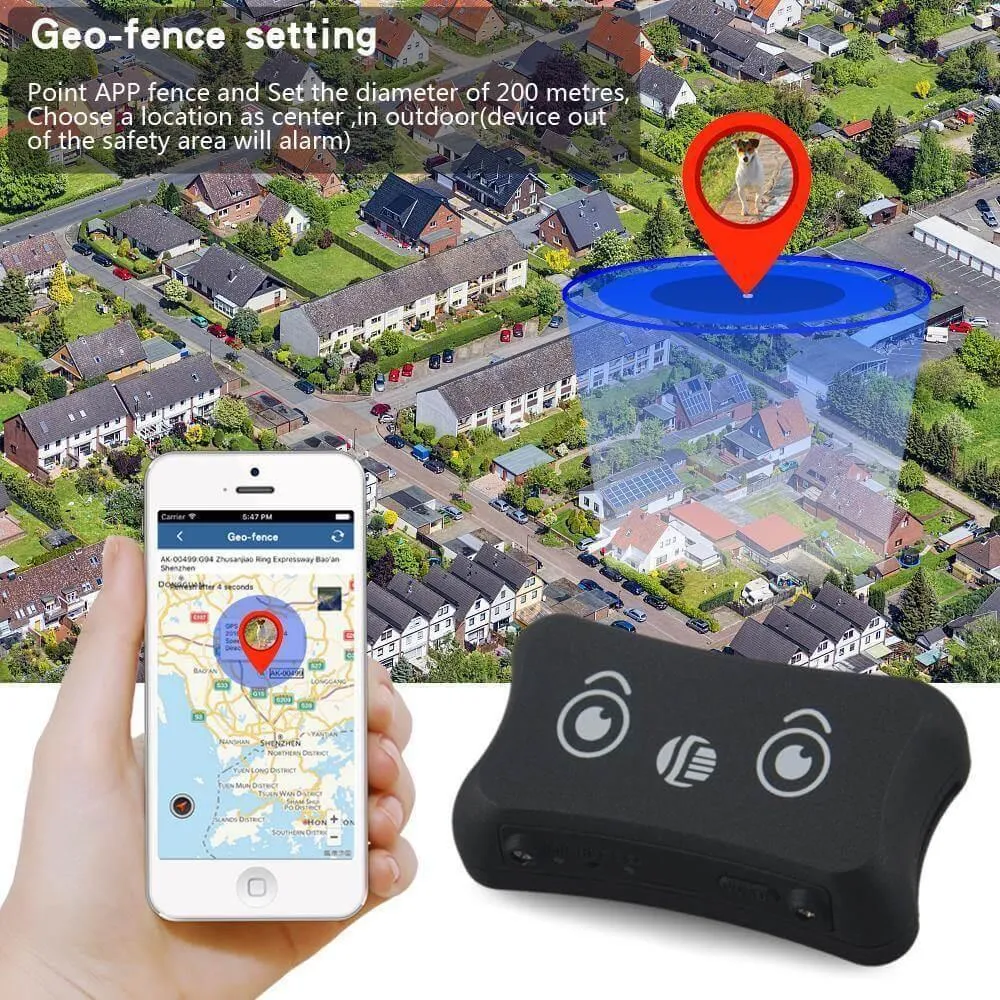 Waterproof GPS Pet Tracker - Real-time Dog  Cat Locator Collar