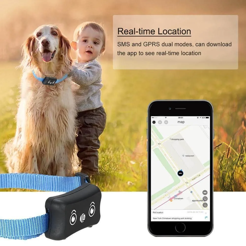 Waterproof GPS Pet Tracker - Real-time Dog  Cat Locator Collar