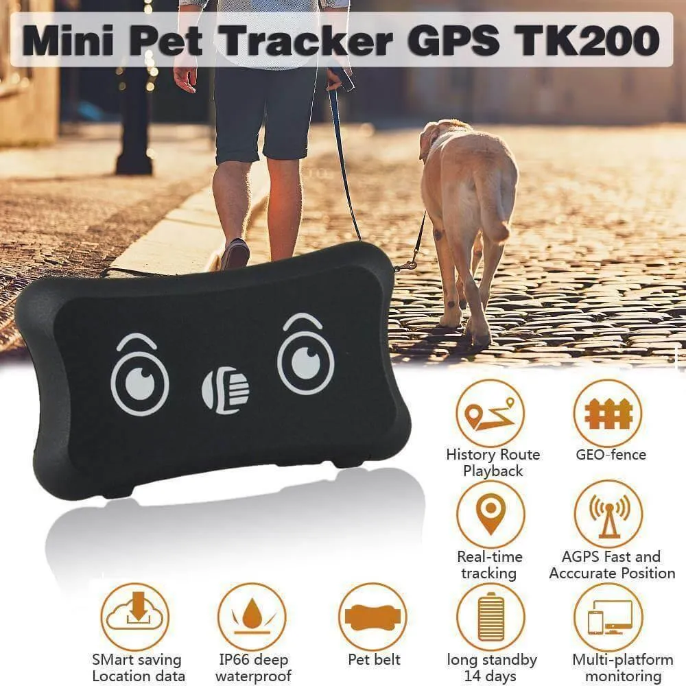Waterproof GPS Pet Tracker - Real-time Dog  Cat Locator Collar
