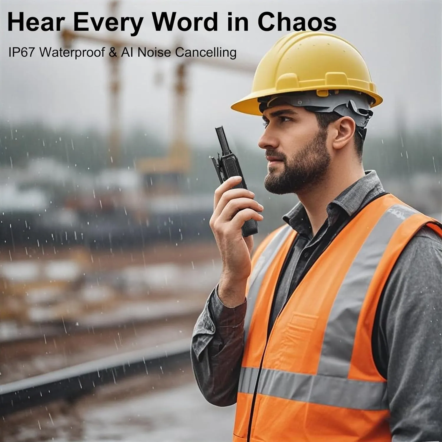 Waterproof Walkie Talkies Long Range for Adult with AI 30dB Noise Cancelling, Rechargeable 2W Two Way Radios, VOX, 1700mAh, Walky Talky for Emergency Family, Camping, Hiking CAP700-2 Pack