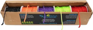 West Coast Paracord 550lb Paracord Variety Supplies – Type III Paracord Box Set – 100 Foot Spools of 5 Colors