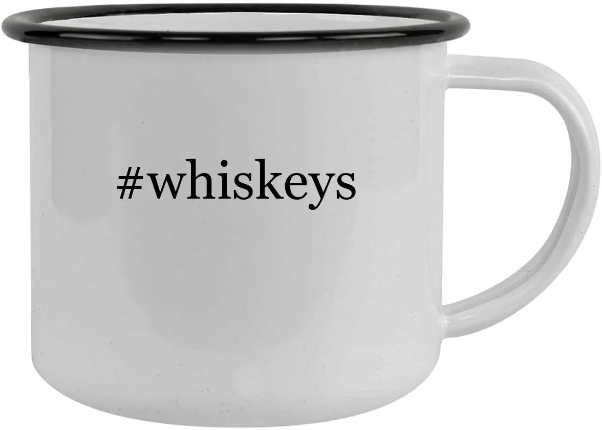 #whiskeys - 12oz Hashtag Camping Mug Stainless Steel, Black