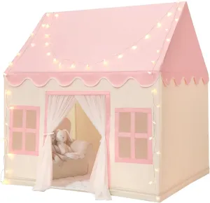 Wilwolfer Play Tent for Kids Indoor - Kids Play House Indoor Toddlers Play Tent Large Toddler Toy House Birthday Gift for Boys & Girls Playroom Decor (Pink Playhouse)