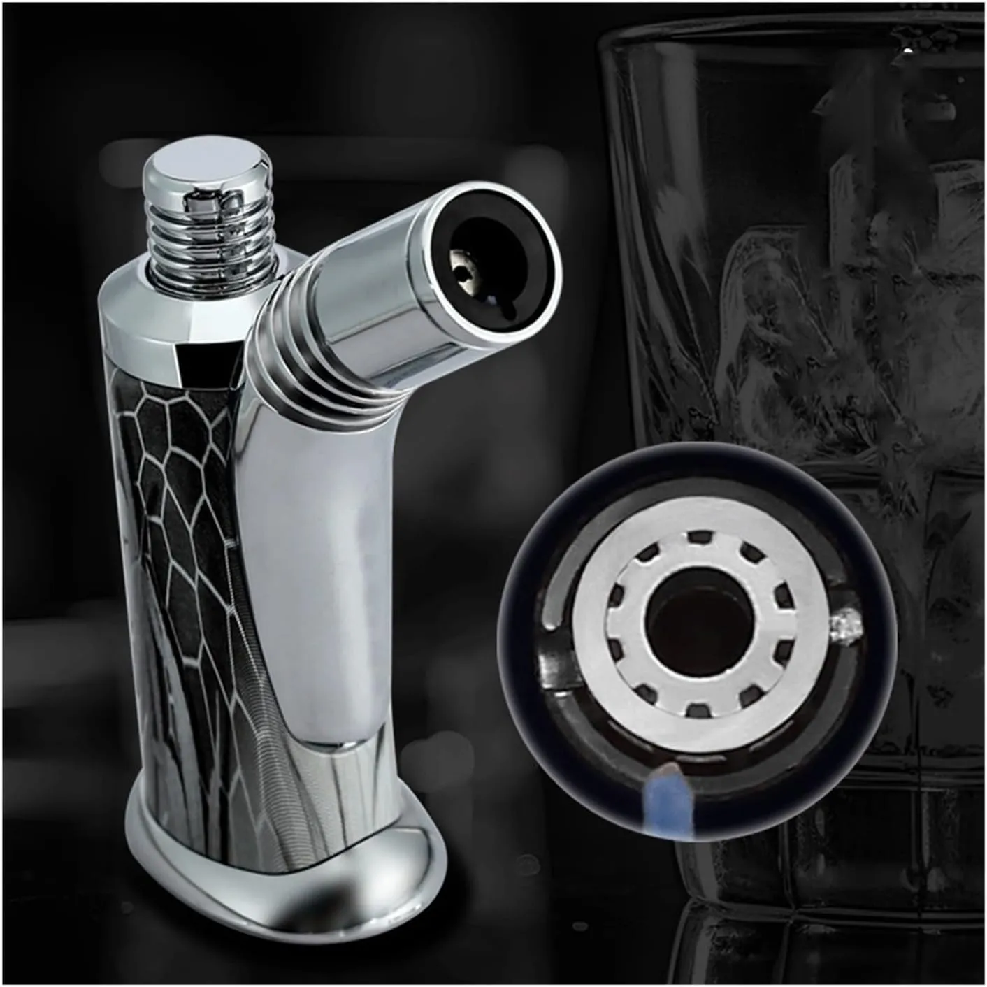 Windproof Direct Injection Lighter, refillable Windproof and Waterproof Lighter with Safety Lock, Visible transom Suitable for Outdoor, Candles, Travel (Butane not Included)(Yellow)