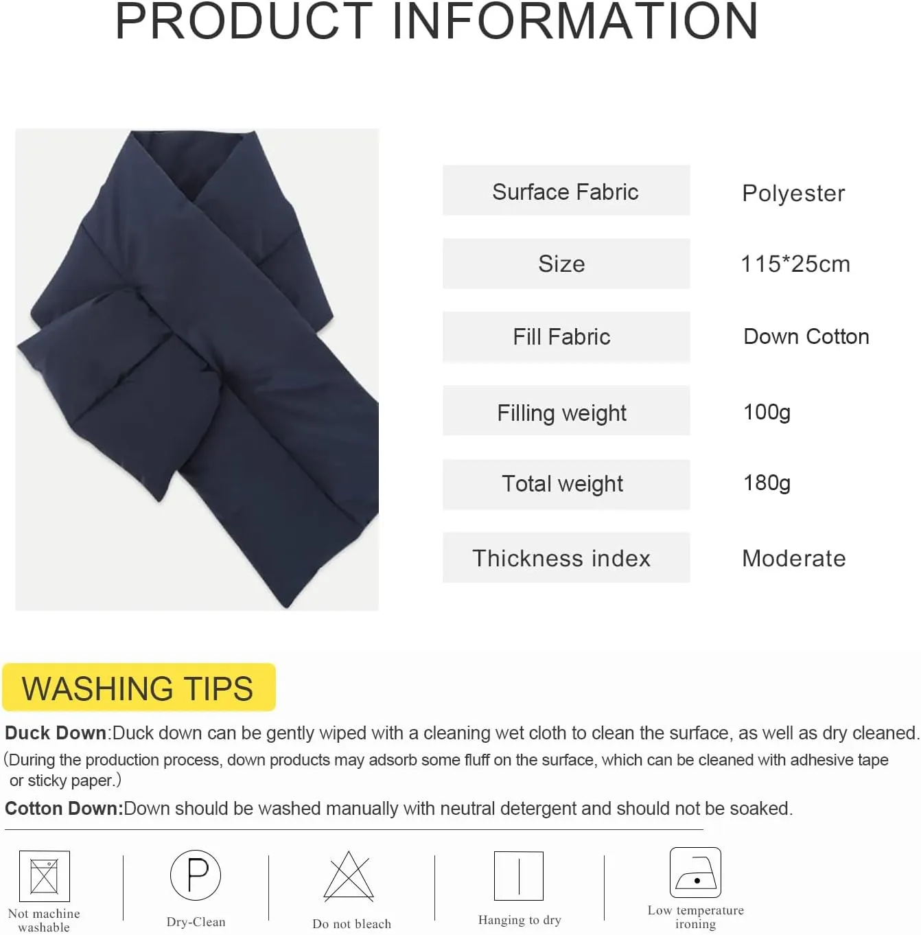 Winter Down Scarf Women Men Down Filling Foldable Plain Waterproof Ultralight Neck Warmer For Cycling Hiking