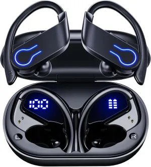 Wireless Bluetooth Earbuds 120H Playtime Bluetooth 5.3 Ear Buds for Sports, Hi-fi Stereo Earphones with LED Display Charging Case, Headphones for Running/Workout Audifonos Bluetooth inalambricos
