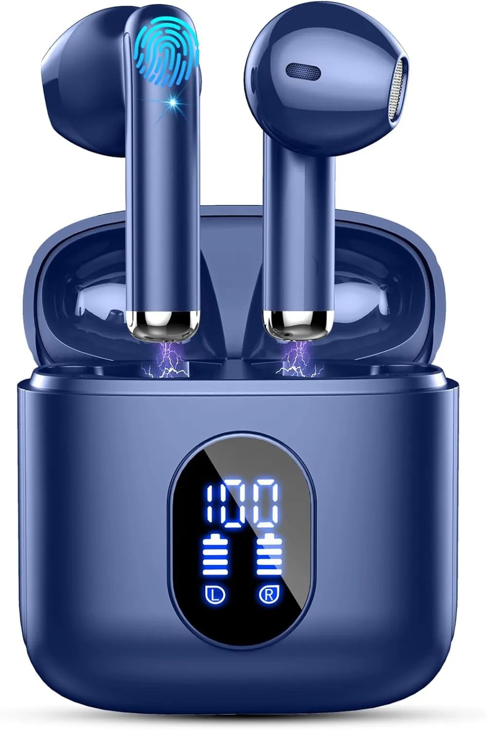Wireless Earbuds Bluetooth Headphones Hi-Fi Stereo, 2024 Ear Buds with 4 ENC Mics, 3g Mini Wireless Headphones in Ear, 30H USB-C LED Charging Case, IP7 Waterproof Wireless Earphones for Android iOS