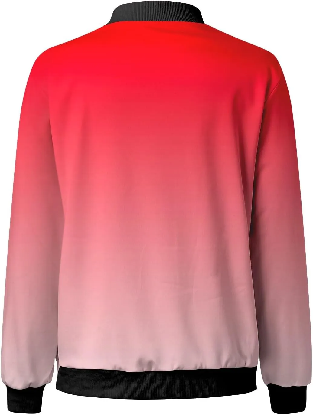 Women Fall Trendy Bomber Jacket Stand Collar Zip Up Windproof Floral Outerwears Long Sleeve Loose Casual Y2K Outwears