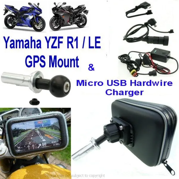 Yamaha YZF R1 - LE 6inch GPS SatNav Motorcycle Angled MICRO USB Powered Motorcycle Mount (sku 14216)