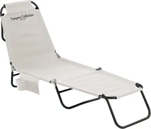 Yamazen Cot C272-4(IV) Cot, Camping, Outdoors, Foldable, Easy Setup, Reclining, Compact, Camping Bed (Ivory)