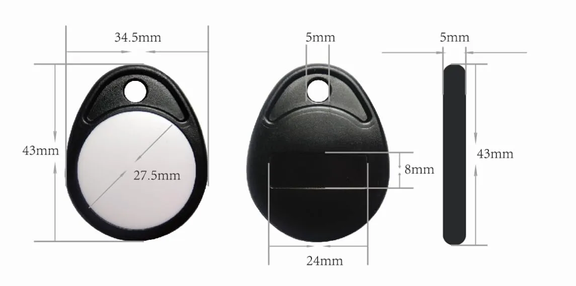 YARONGTECH NTAG215 NTAG 215 Keychain Key Fob 100% Guaranteed to Work Perfectly with TagMo and All NFC Phone Device (100)