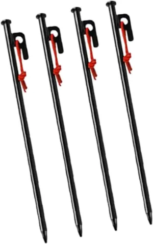 YIJU 4Pcs Tent Stakes Tent Pegs Heavy Duty Easy to Install Portable Metal Tent Spikes Ground Stakes for Hiking Picnic Patio Yard, 25 cm