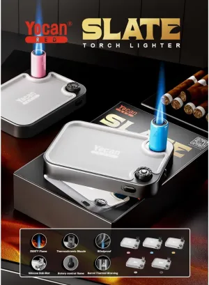 Yocan Slate Red Series Windproof Torch Lighter, Silver