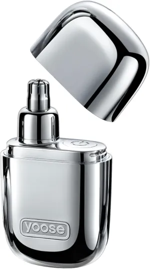 yoose Nose Hair Trimmer, Alloy Rechargeable Nose Hair Trimmer for Men Women, IPX7 Waterproof, Detachable Head, Easy to Clean, Portable Travel Size Nose Trimmer, Dual Edged Blades, Painless, Silver