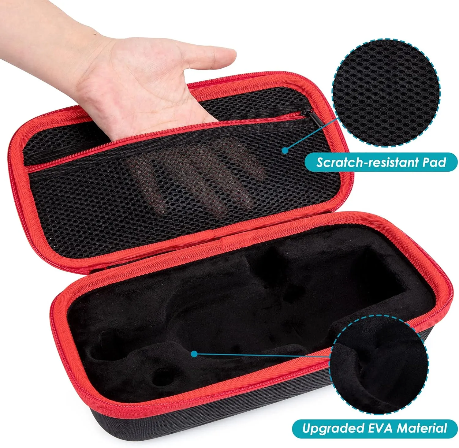 YOUSHARES MV7 Microphone Case Bag with Mic Cover Foam - Mic Case Hard Carring Case with Windshield Compatible with Shure MV7 USB Condenser Microphone