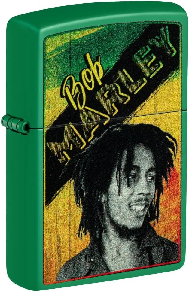 Zippo Bob Marley Grass Green Design Grass Green Matte Pocket Lighter