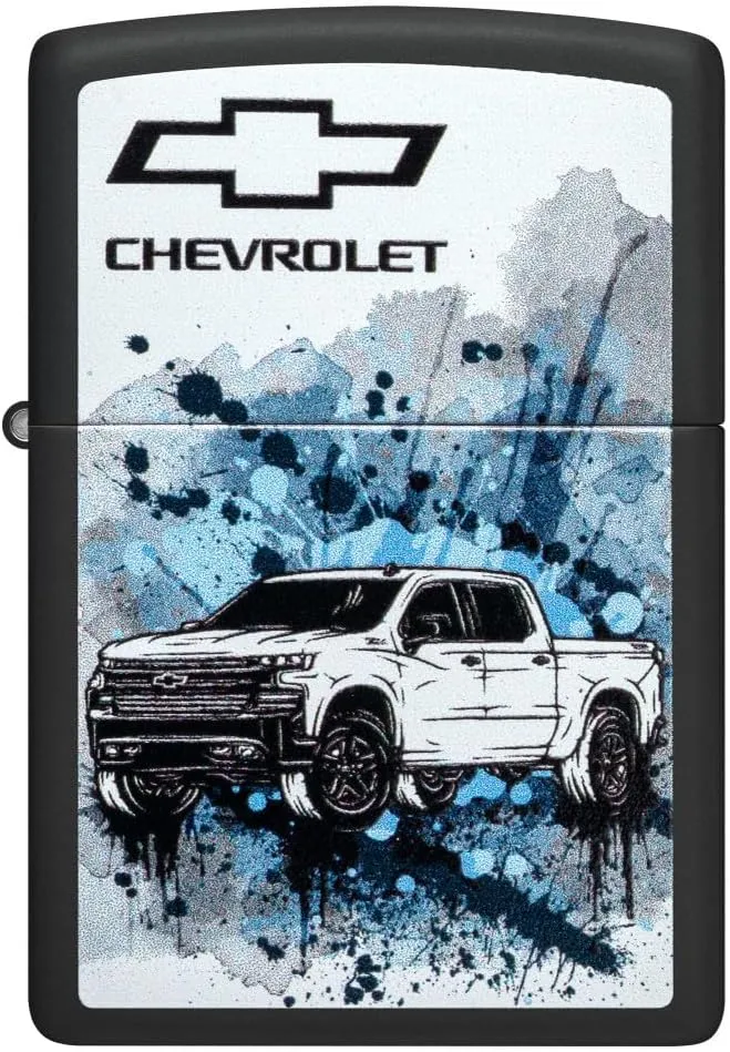 Zippo Chevrolet Black Matte Pocket Lighter