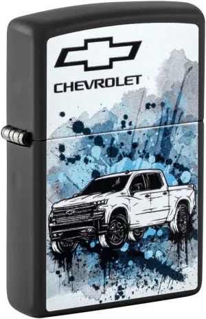 Zippo Chevrolet Black Matte Pocket Lighter