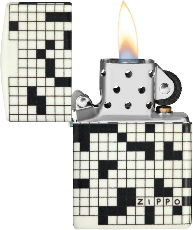 Zippo Crossword Design 540 Color Glow in The Dark Pocket Lighter