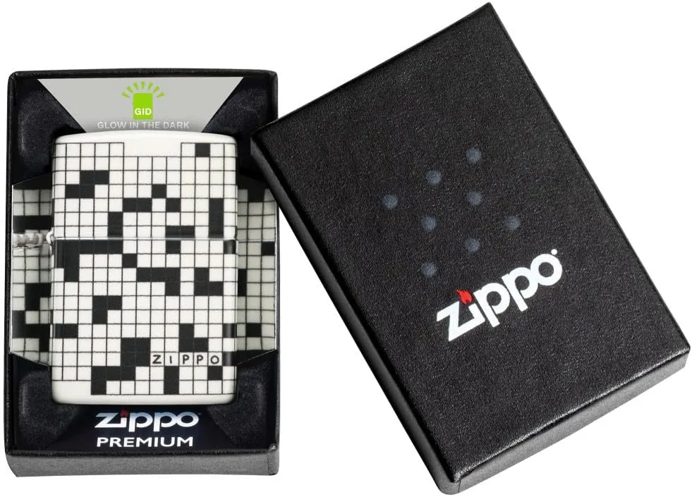 Zippo Crossword Design 540 Color Glow in The Dark Pocket Lighter