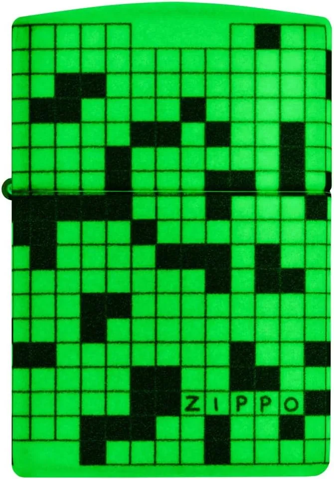 Zippo Crossword Design 540 Color Glow in The Dark Pocket Lighter