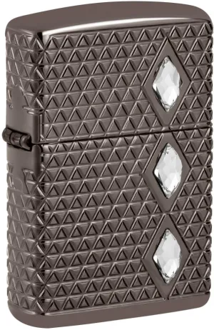 Zippo Diamond Pattern Design Armor Black Ice Pocket Lighter
