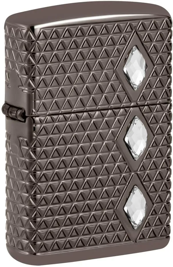 Zippo Diamond Pattern Design Armor Black Ice Pocket Lighter