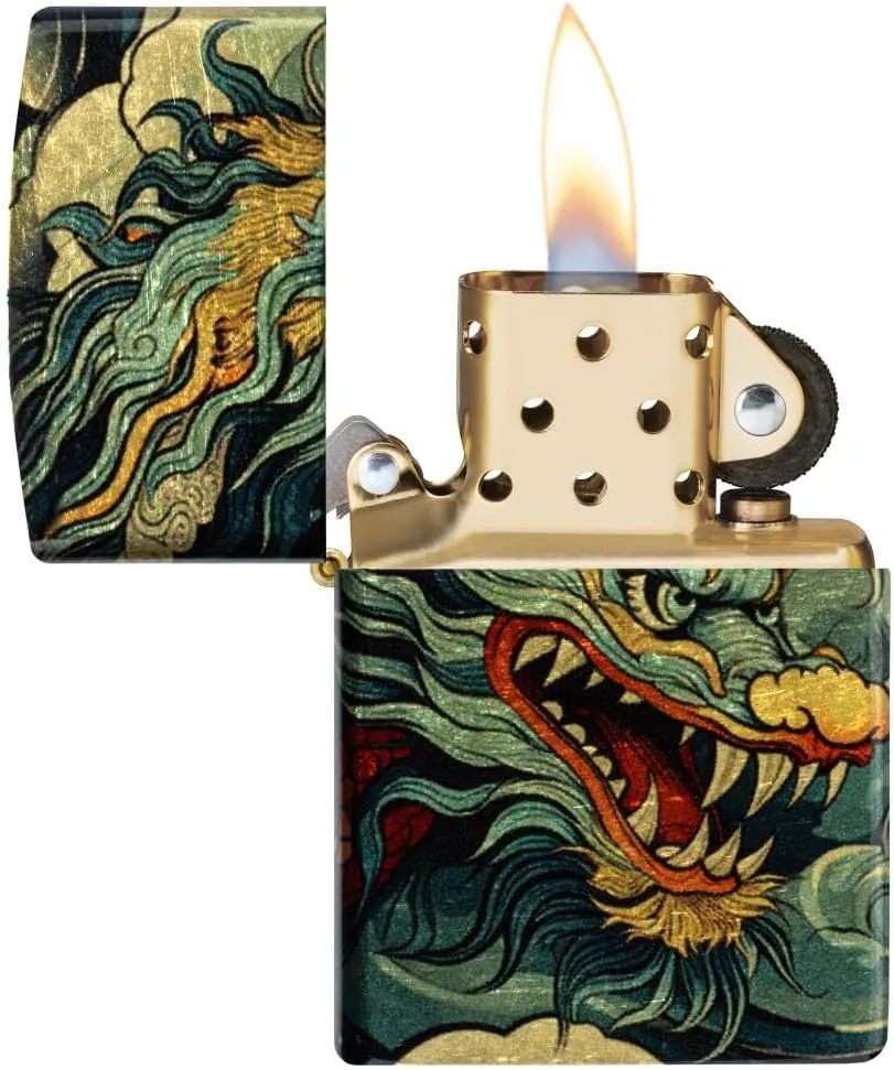 Zippo Dragon Fusion Design 540 Tumbled Brass Pocket Lighter