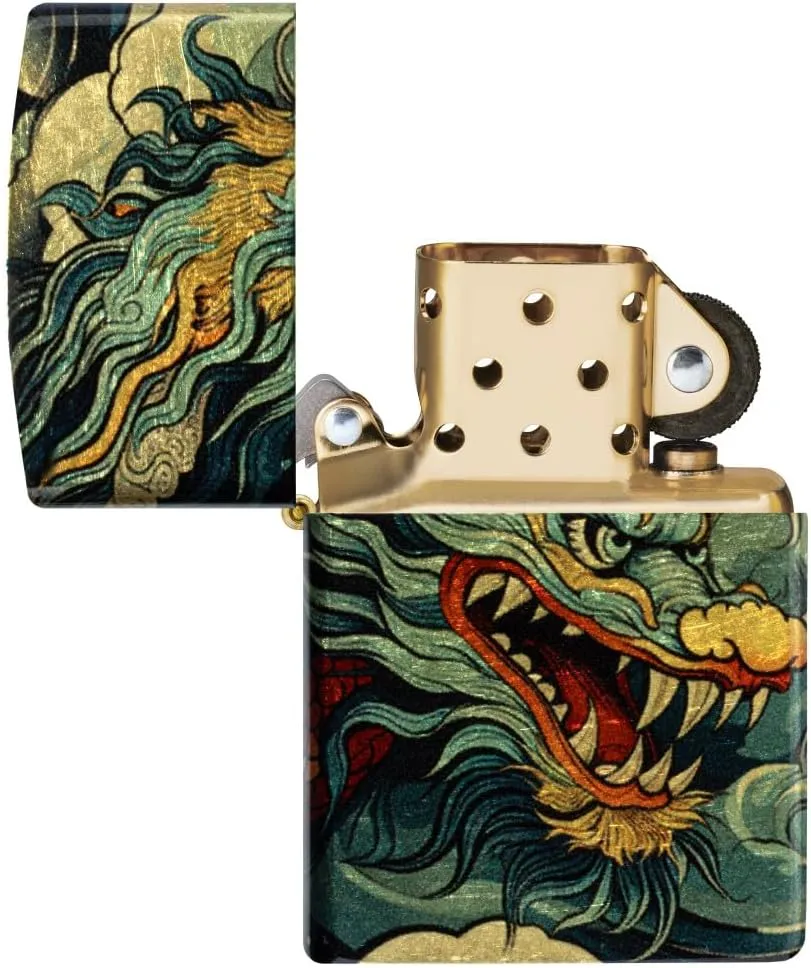 Zippo Dragon Fusion Design 540 Tumbled Brass Pocket Lighter