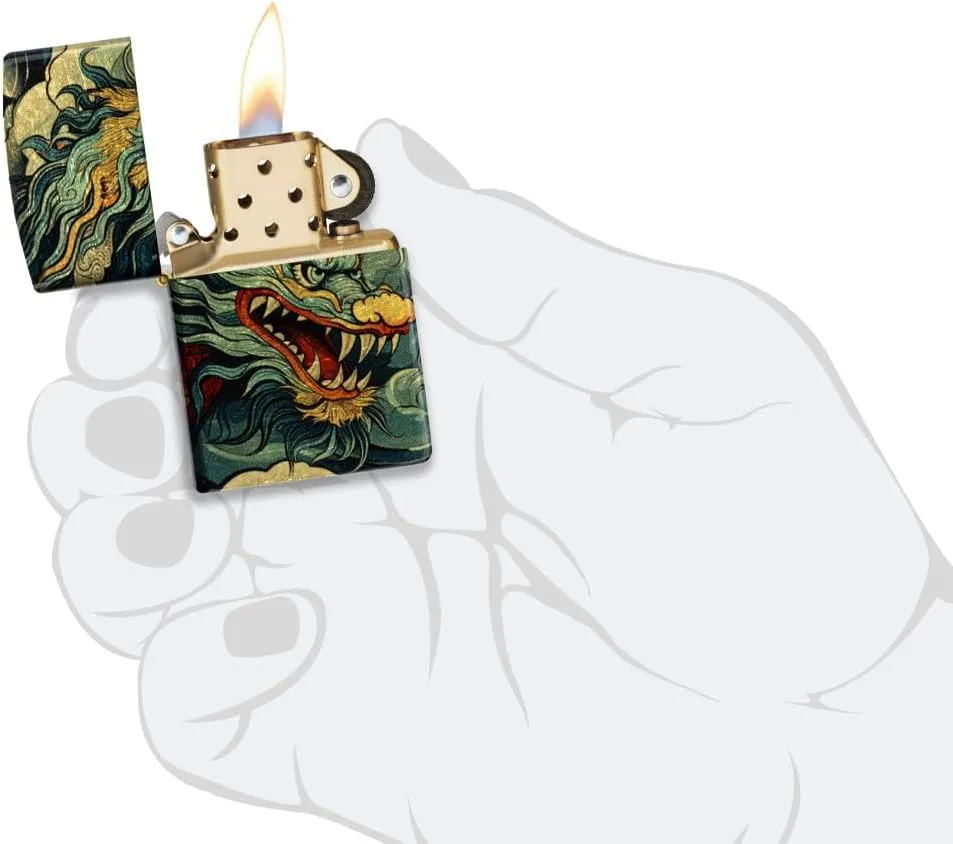 Zippo Dragon Fusion Design 540 Tumbled Brass Pocket Lighter