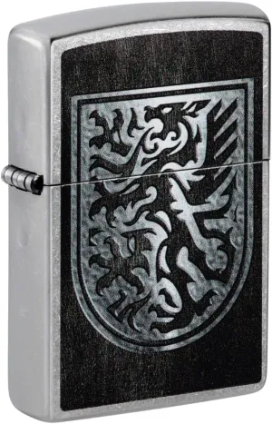Zippo Dragon Shield Design Street Chrome Pocket Lighter