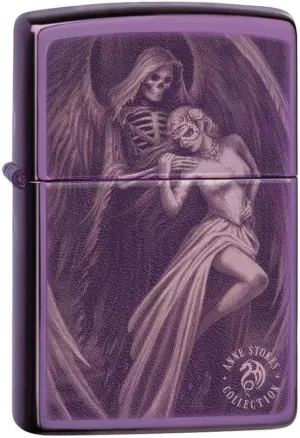 Zippo High Polish Purple Anne Stokes Pocket Lighter