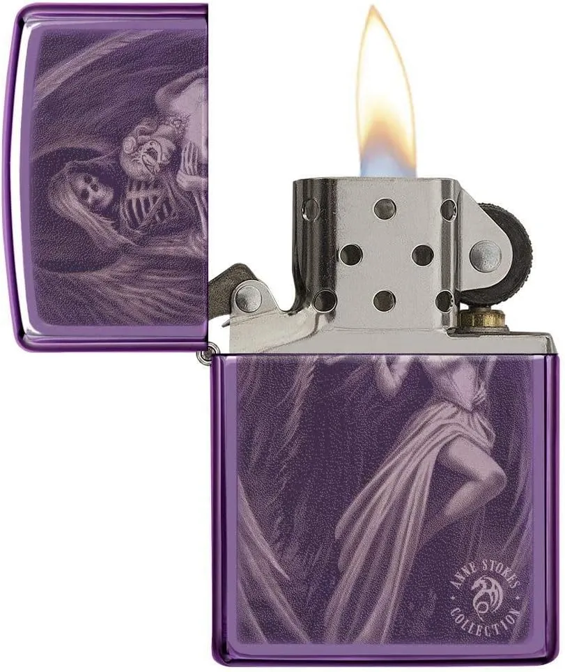 Zippo High Polish Purple Anne Stokes Pocket Lighter